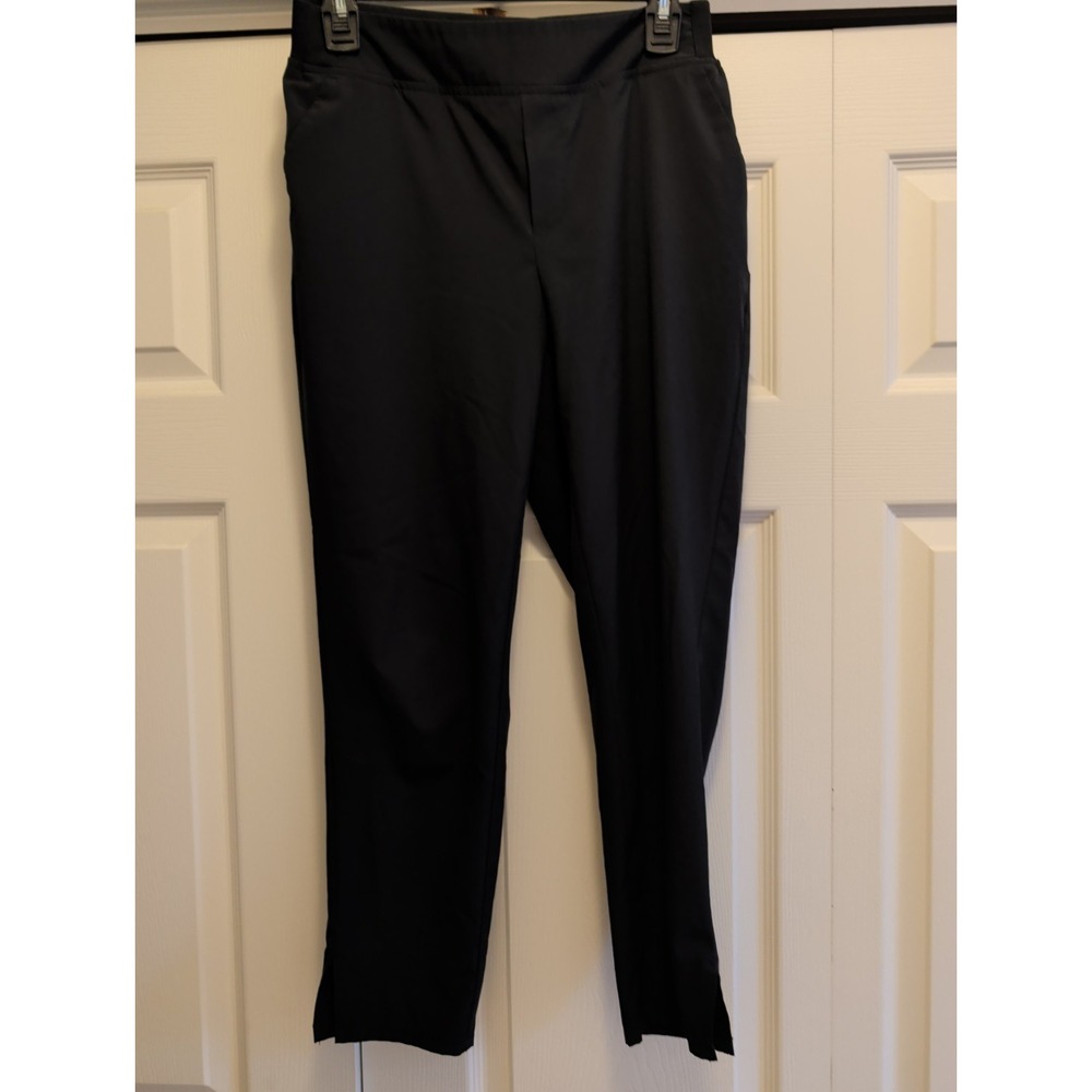 A New Day Womens Black Pull On Ankle Pants Small Elastic Waist Tapered Trousers
